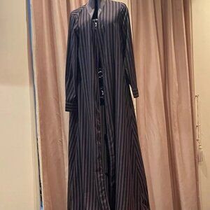 NWT (2XL) Verona Striped Black & Brown Striped Duster
